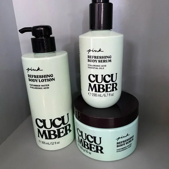 PINK Victoria's Secret Cucumber Refreshing Body Set - Green